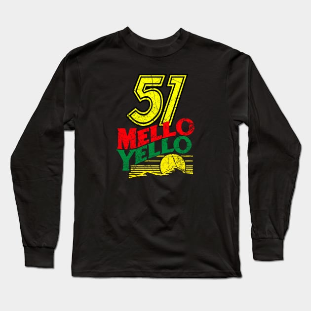 51 MELLO YELLO - DAYS OF THUNDER - DISTRESSED Long Sleeve T-Shirt by ajarsbr